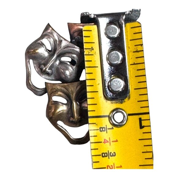 Vintage K & T Theater Mask Brooch Pin Comedy Tragedy Face Masks Drama Gift - Picture 5 of 6